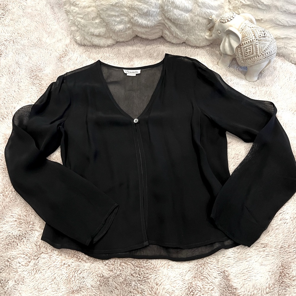 Women’s Black Sheer Coverup, Size S